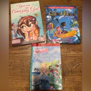 Young girls adventure books American Girl, wellie wishers, Ghost Island,
